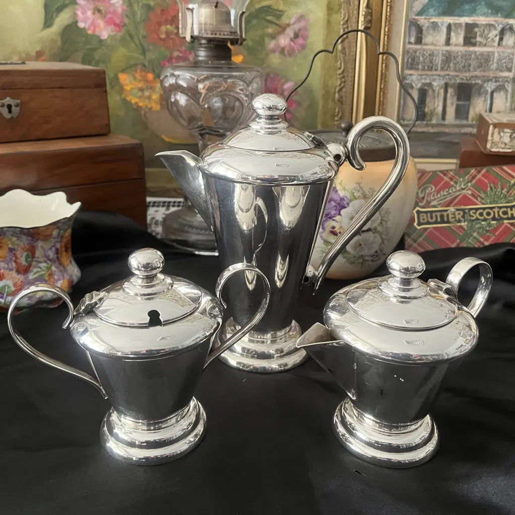 Regent London Silver Tea and Coffee Set c.1960 THree