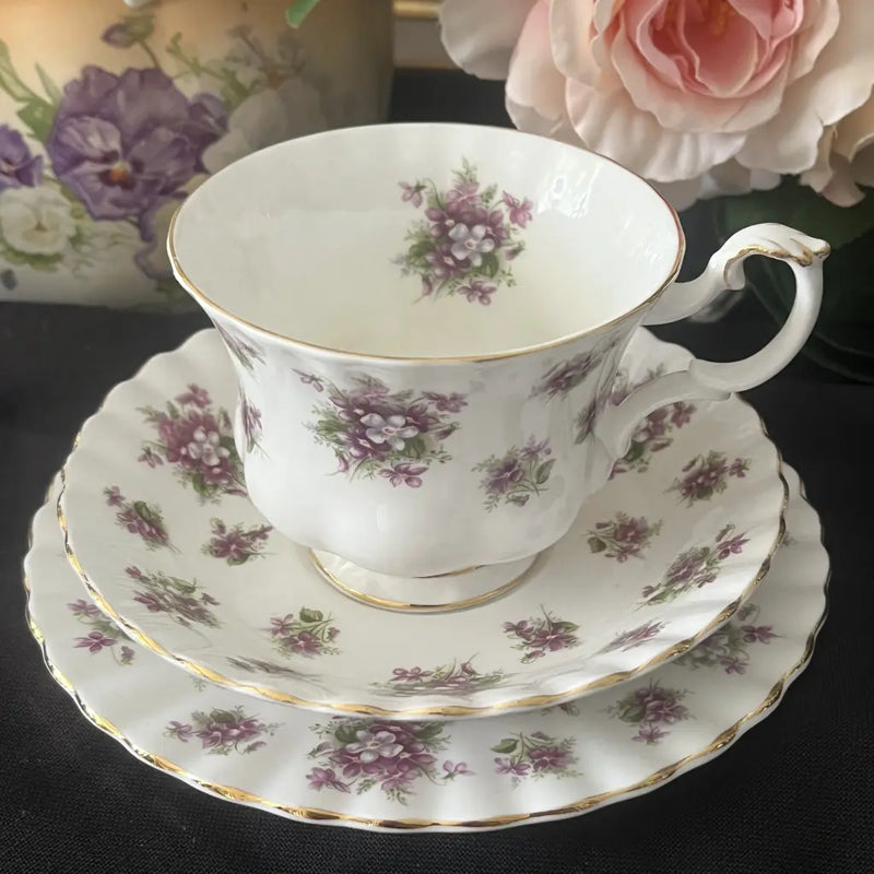 Royal Albert Sweet Violets Tea Cup Trio Top