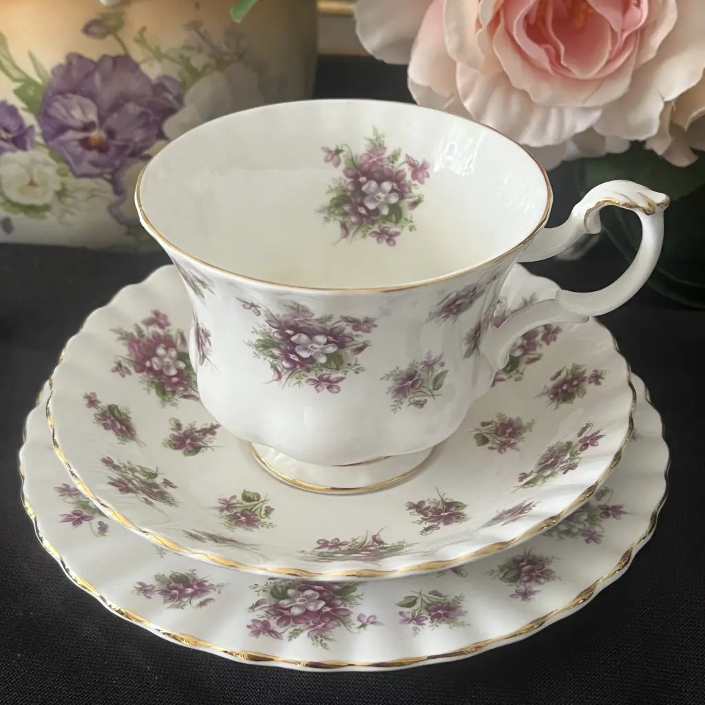 Vintage Royal Albert Trio Tea Cup Saucer Cake Plate -  Israel