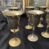 Silver Plated Vintage Gold Wine Goblets Close