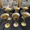 Silver Plated Vintage Gold Wine Goblets Elevated