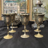Silver Plated Vintage Gold Wine Goblets Front