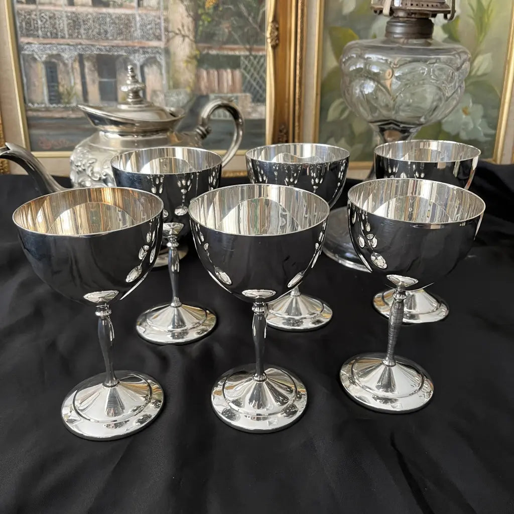 Silver Plated Vintage Wine Goblets