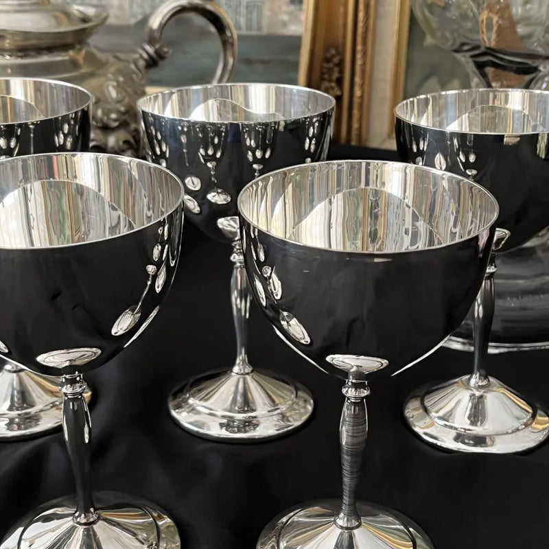 Silver Plated Vintage Wine Goblets