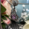 Sterling Marcasite Drop Earrings set with red and purple paste Side