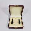Victorian Carved Jet Drop Earrings c 1860 Open