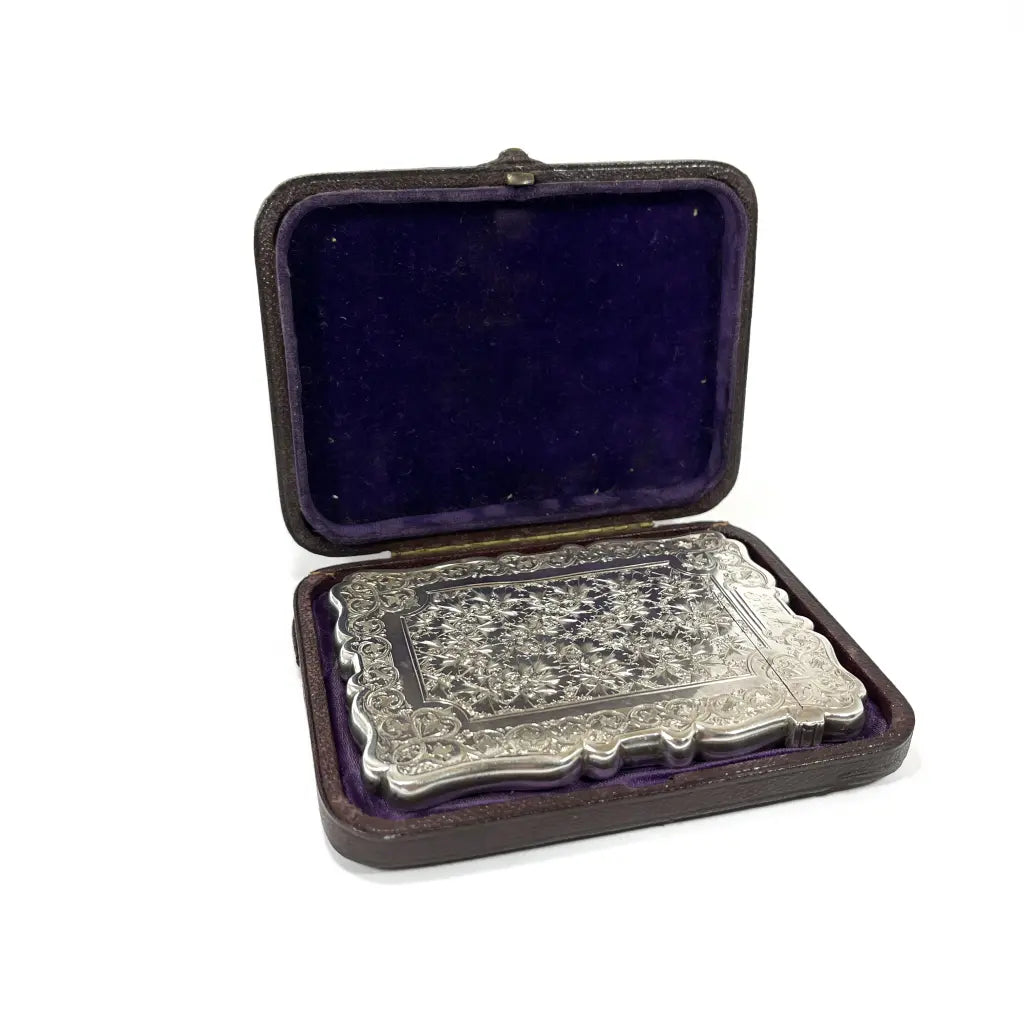 Victorian Sterling Silver Cigarette Case c.1875 by Richard Neale Birmingham Main