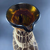 Vintage Amber Glass Wicker Cane Decanter 70's Spout