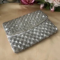 Vintage Beaded Sequin Clutch Purse 1950's Centre