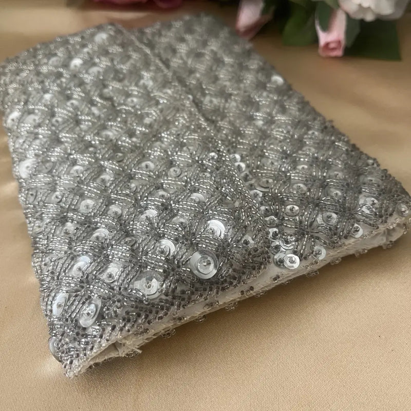 Vintage Beaded Sequin Clutch Purse 1950's Back