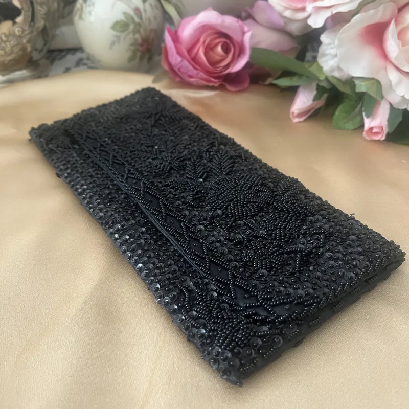 Vintage Beaded Sequin Clutch  or Purse 1960's Side