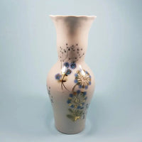 Vintage Blue & Gold Hand Painted Vase Front and Centre