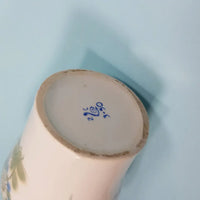 Vintage Blue & Gold Hand Painted Vase Marking
