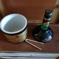Vintage Courvoisier Brandy Ice Bucket 1970's Lid Off