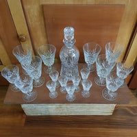 Vintage Crystal Cut Decanter and Glass set Centre Only