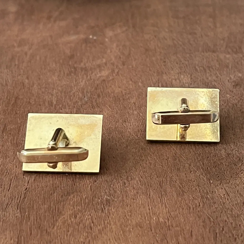 Vintage Green Marble Molino Cuff Links Back