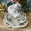 Vintage Hammersley England Victorian Violets Tea Cup Trio Side
