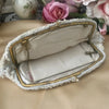 Vintage Ivory Sequin Evening Handbag or Clutch 1950's Open