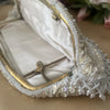 Vintage Ivory Sequin Evening Handbag or Clutch 1950's Inside