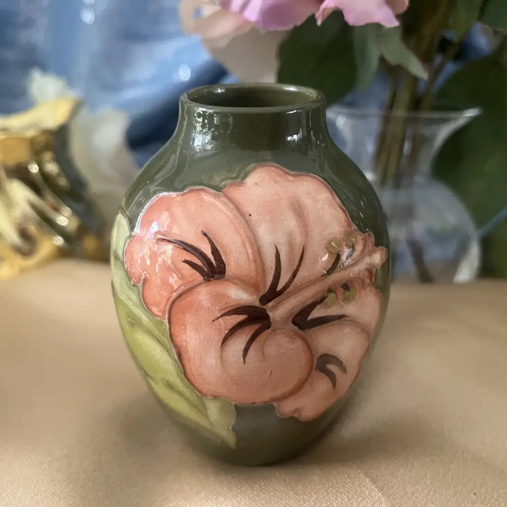 Vintage Minature Hibiscus Moorcroft Vase Main