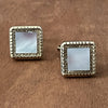 Vintage Mother of Pearl 18k Gold Plated Cuff Links