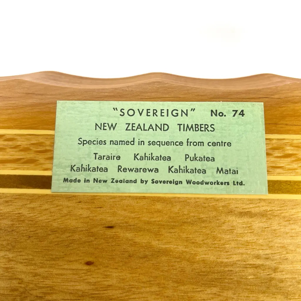 Vintage New Zealand Timbers Souvenir Tray Close