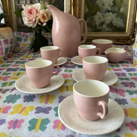 Vintage Pastal Pink 1950's Porcelain Tea Set Main