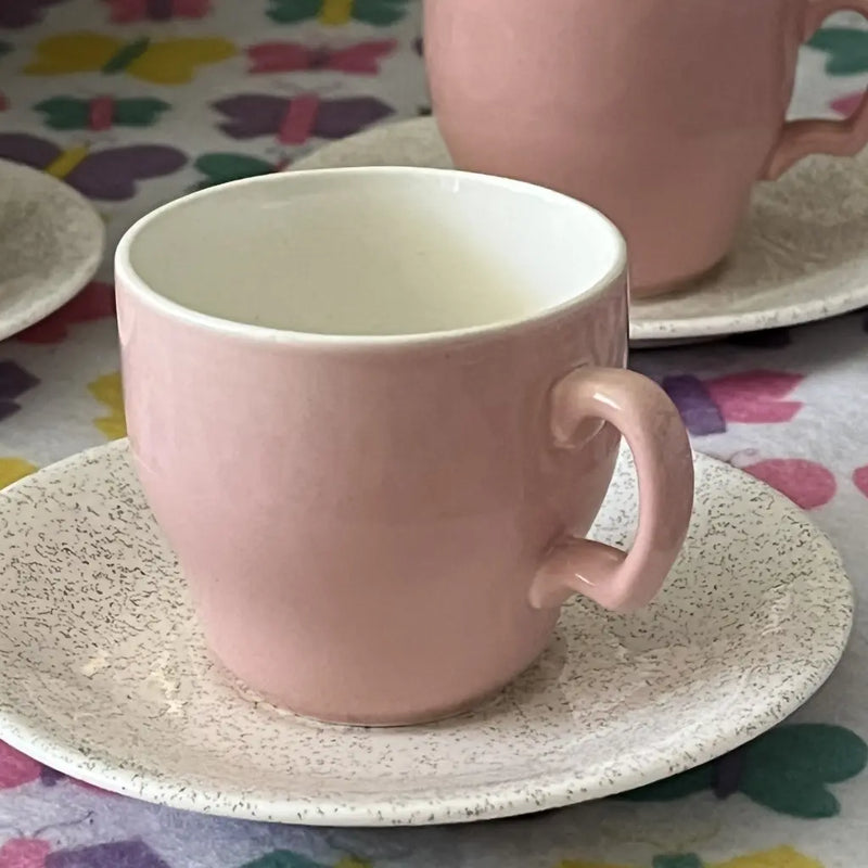Vintage Pastal Pink 1950's Porcelain Tea Set Detail