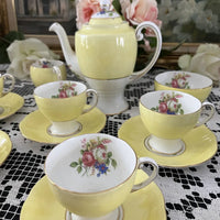 Vintage Royal Standard England Yellow Porcelain Tea Set Centre