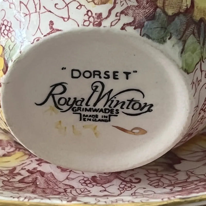 Vintage Royal Winton Grimwades Dorset Tea Cup Trio Marking
