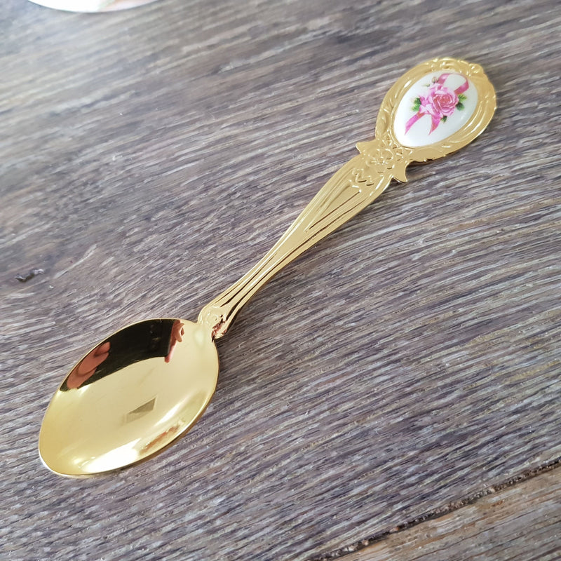 Bell Fine Bone China Tea Set with Gold Teaspoon Spoon