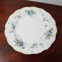 Blue Flower Pattern Tea Set with Silver spoon Plate Top